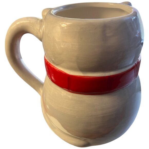 Merry & Bright Cat Mug with Red Scarf β Christmas Kitty Coffee Cup Ceramic - Picture 6 of 9